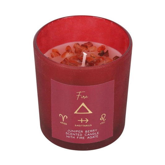 Fire Element Juniper Berry Crystal Chip Candle - ScentiMelti Wax Melts