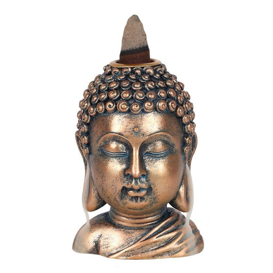 Bronze Buddha Head Backflow Incense Burner - ScentiMelti Wax Melts