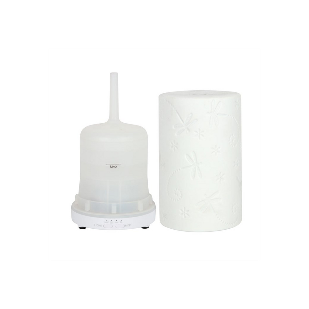 White Ceramic Dragonfly Electric Aroma Diffuser - ScentiMelti Wax Melts