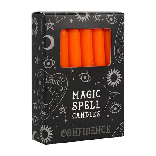 Set of 12 Orange 'Confidence' Spell Candles - ScentiMelti Wax Melts