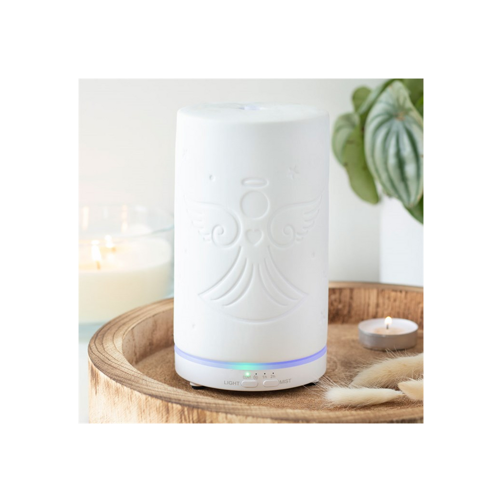White Ceramic Guardian Angel Electric Aroma Diffuser - ScentiMelti Wax Melts